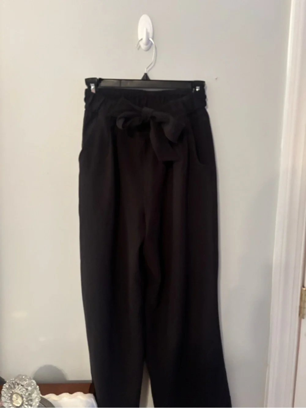 lululemon athletica Black High-Waist Tie-Waist Wide-Leg Pants